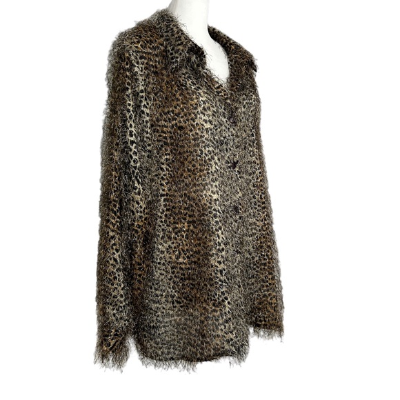 Ashley Stewart Semi Sheer Animal Print Long Sleeve Shirt (24W) - Picture 3 of 16